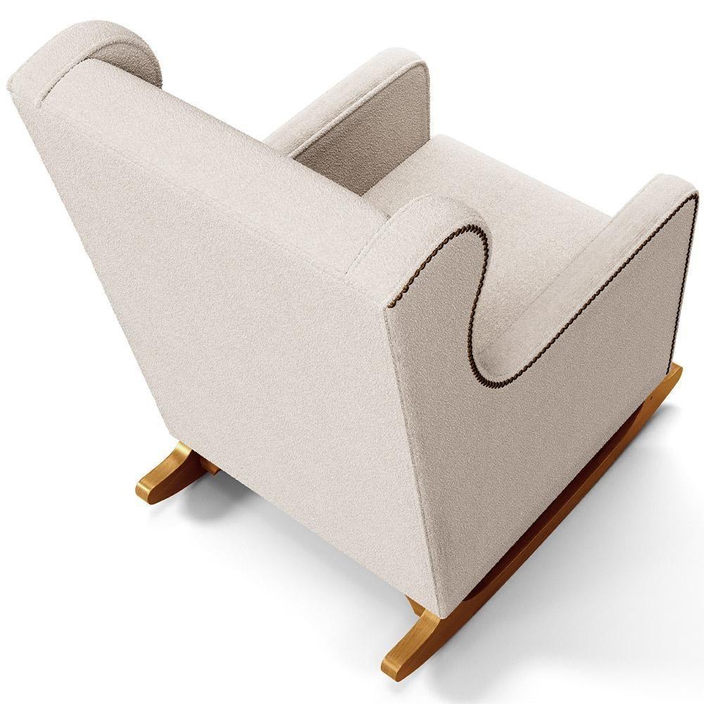 Poltrona De Amamentação Com Balanço Mavie L02 Bouclê Creme - Lyam Decor - 2