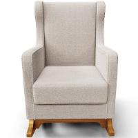 Poltrona De Amamentação Com Balanço Mavie L02 Bouclê Creme - Lyam Decor - 5