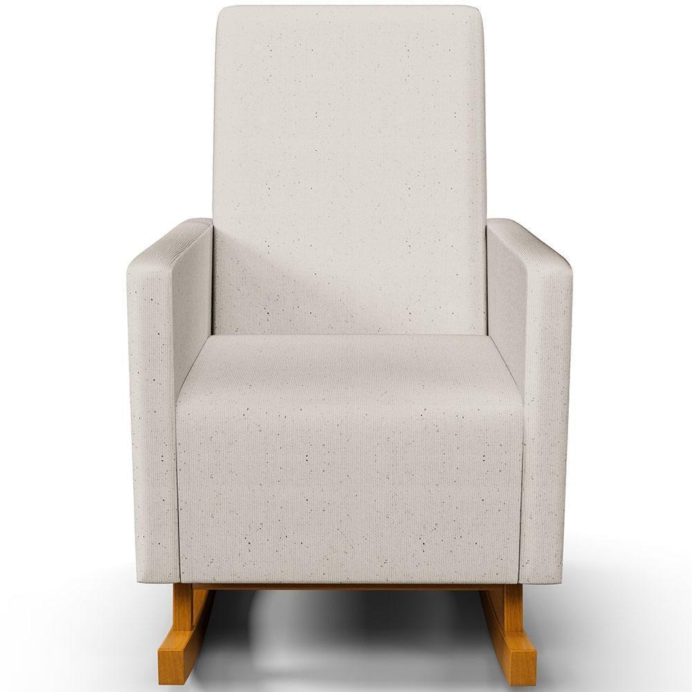 Poltrona De Amamentação Com Balanço E Puff Ravena W01 Linho Cru - Lyam Decor - 2