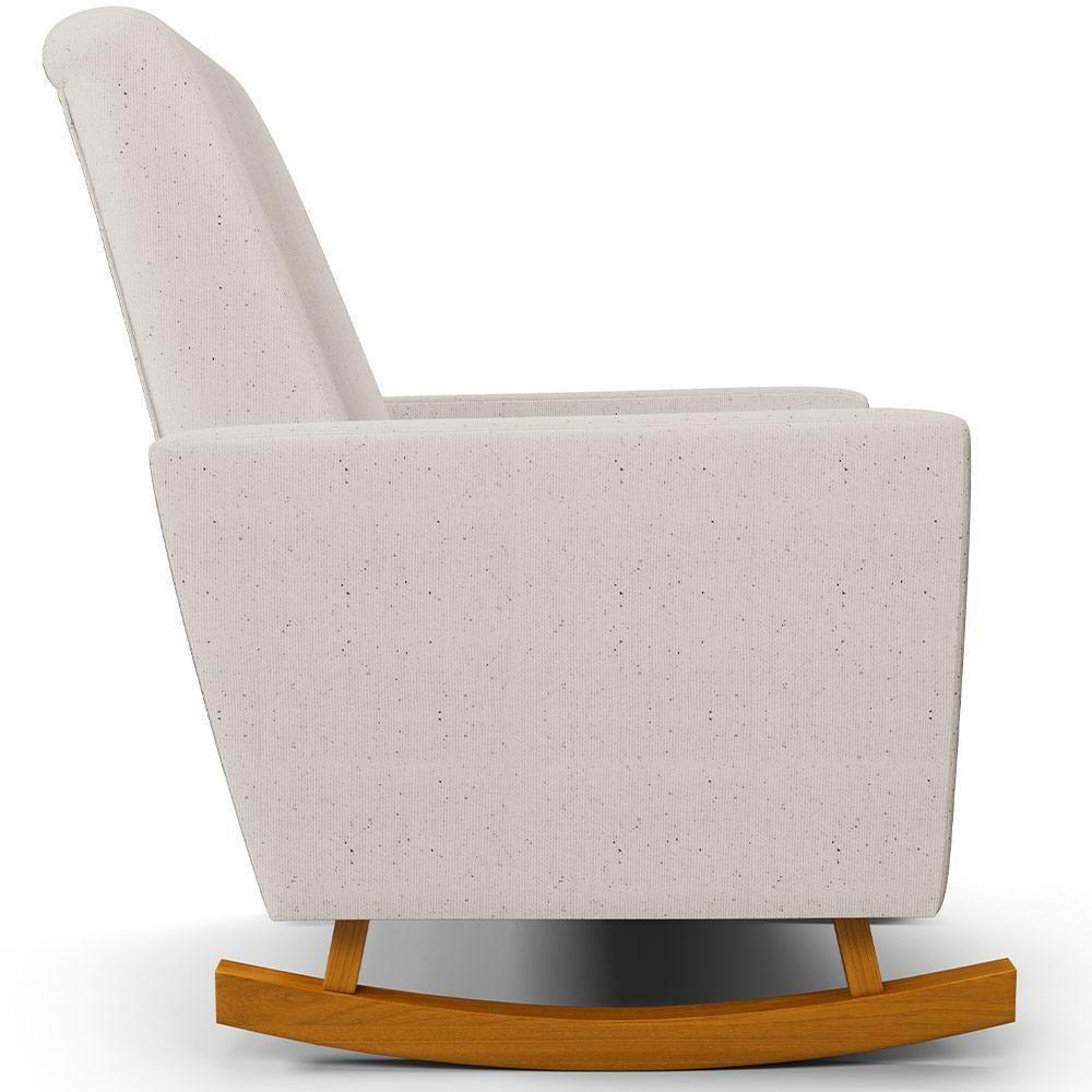 Poltrona De Amamentação Com Balanço E Puff Ravena W01 Linho Cru - Lyam Decor - 6