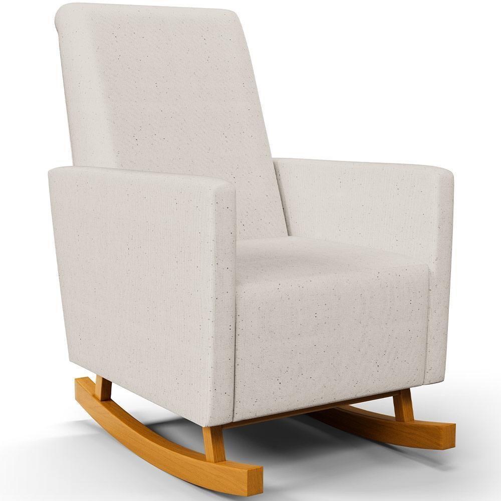 Poltrona De Amamentação Com Balanço E Puff Ravena W01 Linho Cru - Lyam Decor - 8