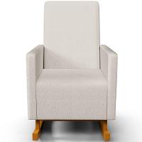 Poltrona De Amamentação Com Balanço E Puff Ravena W01 Linho Cru - Lyam Decor - 2