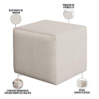 Poltrona De Amamentação Com Balanço E Puff Ravena W01 Linho Cru - Lyam Decor - 5