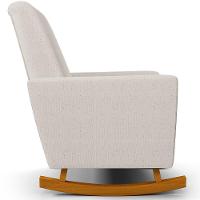 Poltrona De Amamentação Com Balanço E Puff Ravena W01 Linho Cru - Lyam Decor - 6