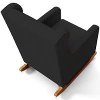 Poltrona De Amamentação Com Balanço Mavie L02 Bouclê Preto - Lyam Decor - 6