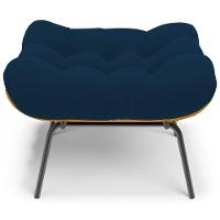 Poltrona Costela L02 Com Puff Suede Azul Marinho - Lyam Decor - 6