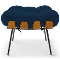 Poltrona Costela L02 Com Puff Suede Azul Marinho - Lyam Decor - 9