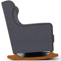 Poltrona De Amamentação Com Balanço Mavie L02 Suede Cinza - Lyam Decor - 2