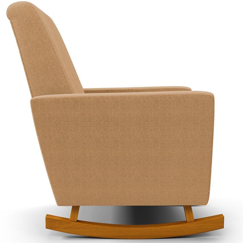 Poltrona De Amamentação Com Balanço Ravena W01 Bouclê Mostarda - Lyam Decor - 2