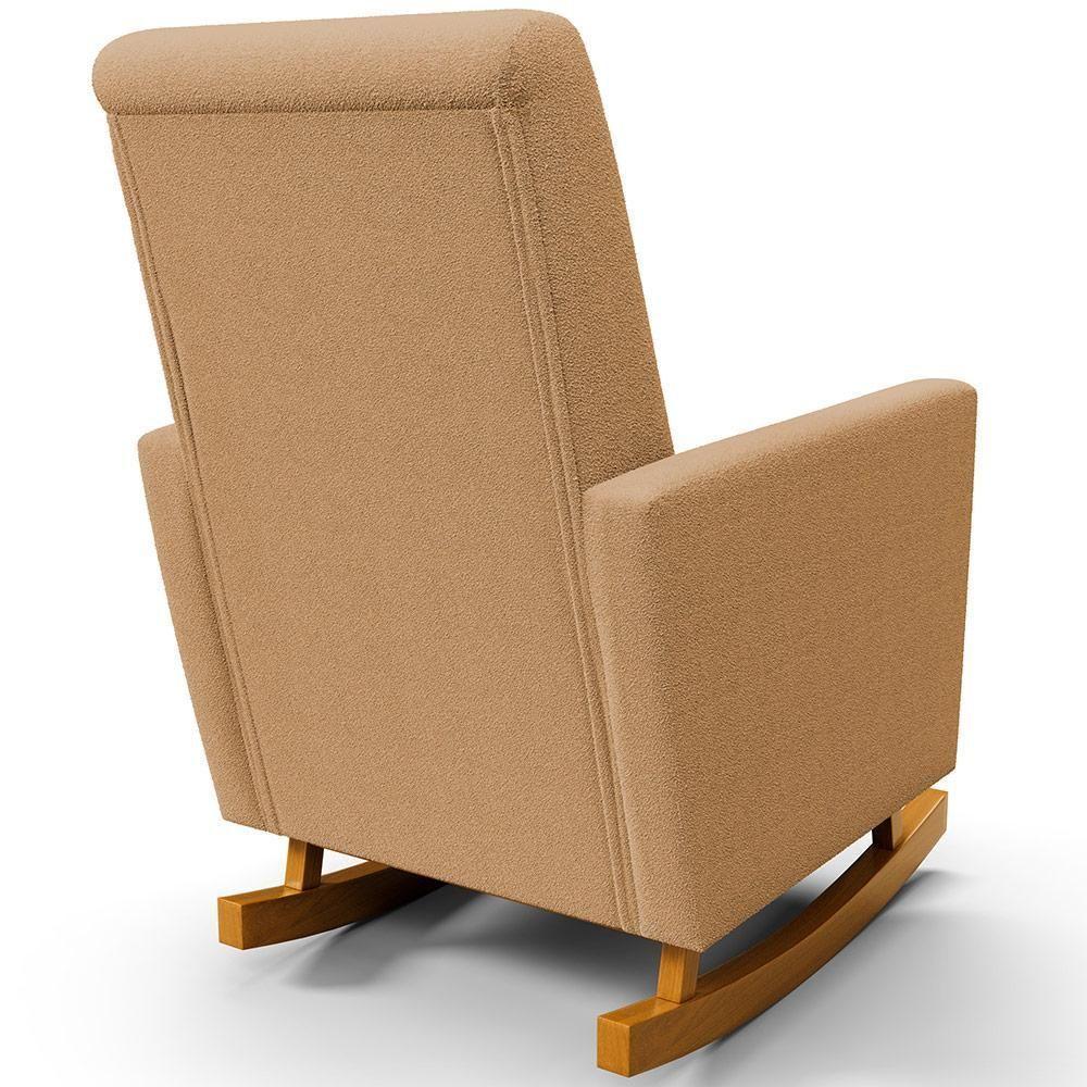 Poltrona De Amamentação Com Balanço Ravena W01 Bouclê Mostarda - Lyam Decor - 4
