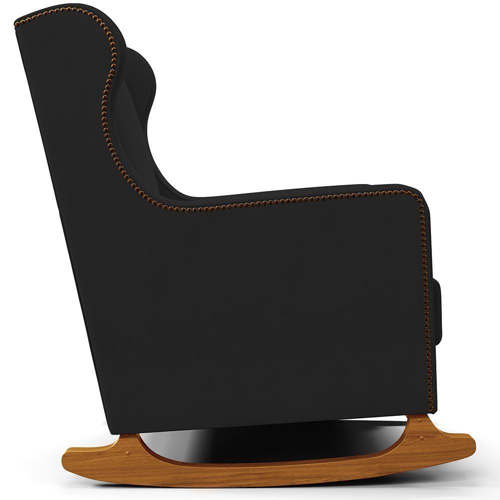 Poltrona De Amamentação Com Balanço Mavie L02 Suede Preto - Lyam Decor - 6