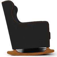 Poltrona De Amamentação Com Balanço Mavie L02 Suede Preto - Lyam Decor - 6