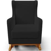 Poltrona De Amamentação Com Balanço Mavie L02 Suede Preto - Lyam Decor - 7