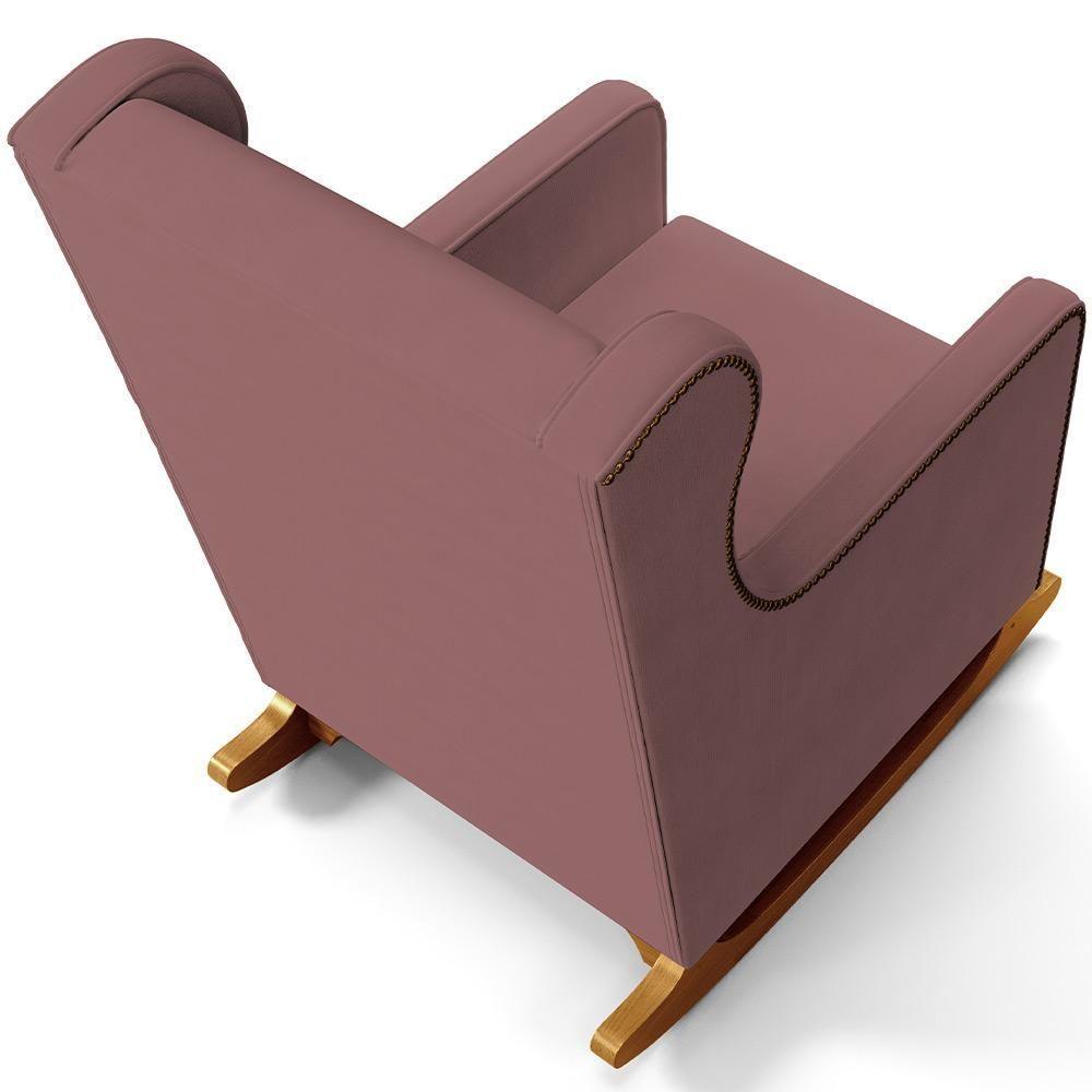 Poltrona De Amamentação Com Balanço Mavie L02 Suede Rosê - Lyam Decor - 2