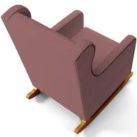 Poltrona De Amamentação Com Balanço Mavie L02 Suede Rosê - Lyam Decor - 2