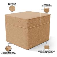 Poltrona De Amamentação Com Balanço E Puff Mavie L02 Bouclê Mostarda - Lyam Decor - 7