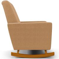 Poltrona De Amamentação Com Balanço E Puff Ravena W01 Bouclê Mostarda - Lyam Decor - 2
