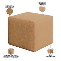 Poltrona De Amamentação Com Balanço E Puff Ravena W01 Bouclê Mostarda - Lyam Decor - 5