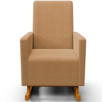 Poltrona De Amamentação Com Balanço E Puff Ravena W01 Bouclê Mostarda - Lyam Decor - 6