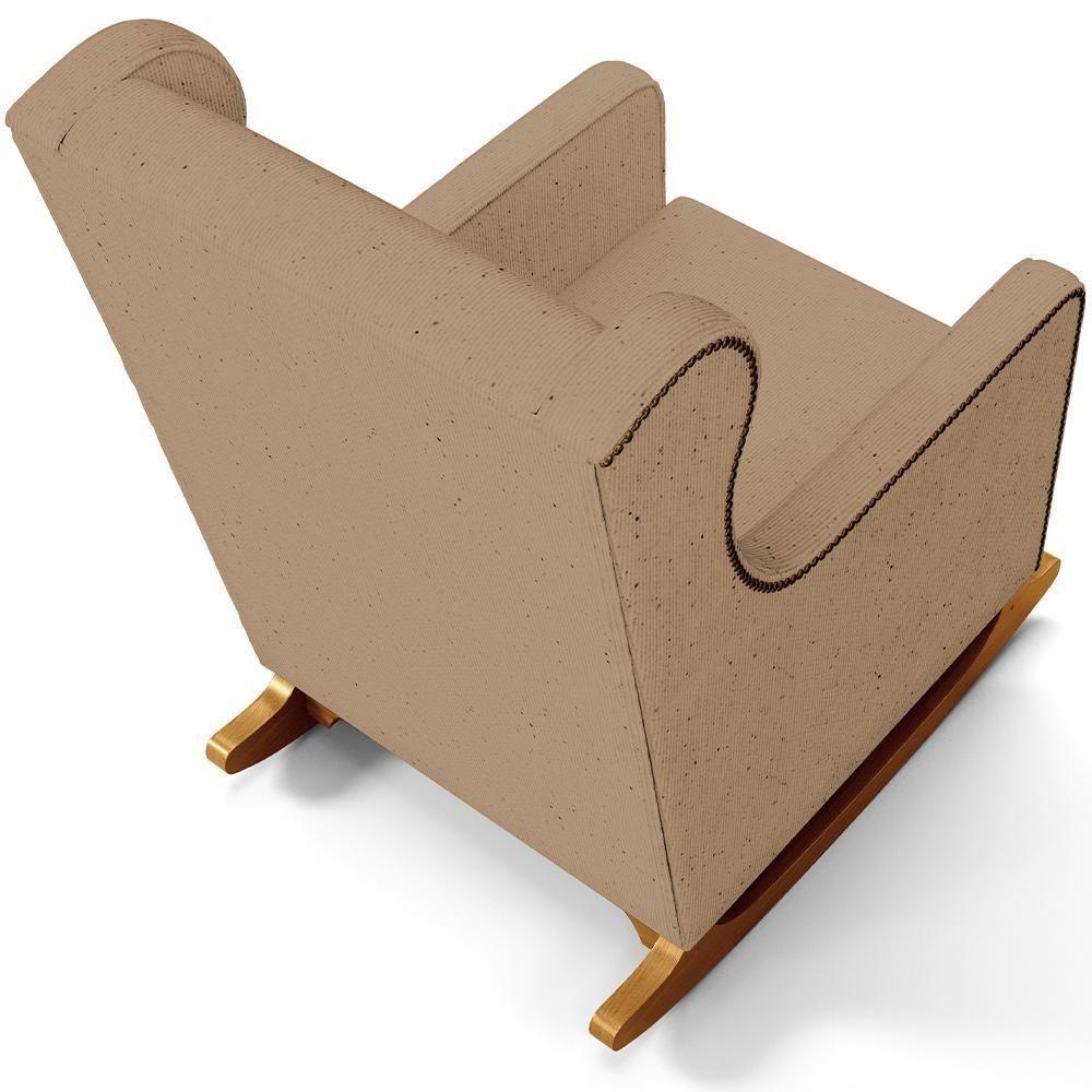 Poltrona De Amamentação Com Balanço Mavie L02 Linho Bege Escuro - Lyam Decor - 2