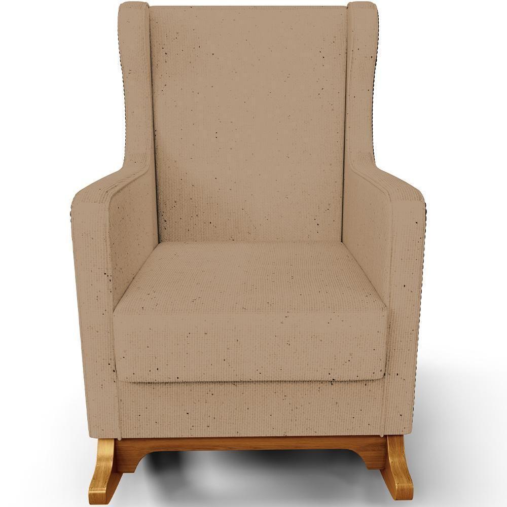 Poltrona De Amamentação Com Balanço Mavie L02 Linho Bege Escuro - Lyam Decor - 3