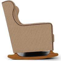 Poltrona De Amamentação Com Balanço Mavie L02 Linho Bege Escuro - Lyam Decor