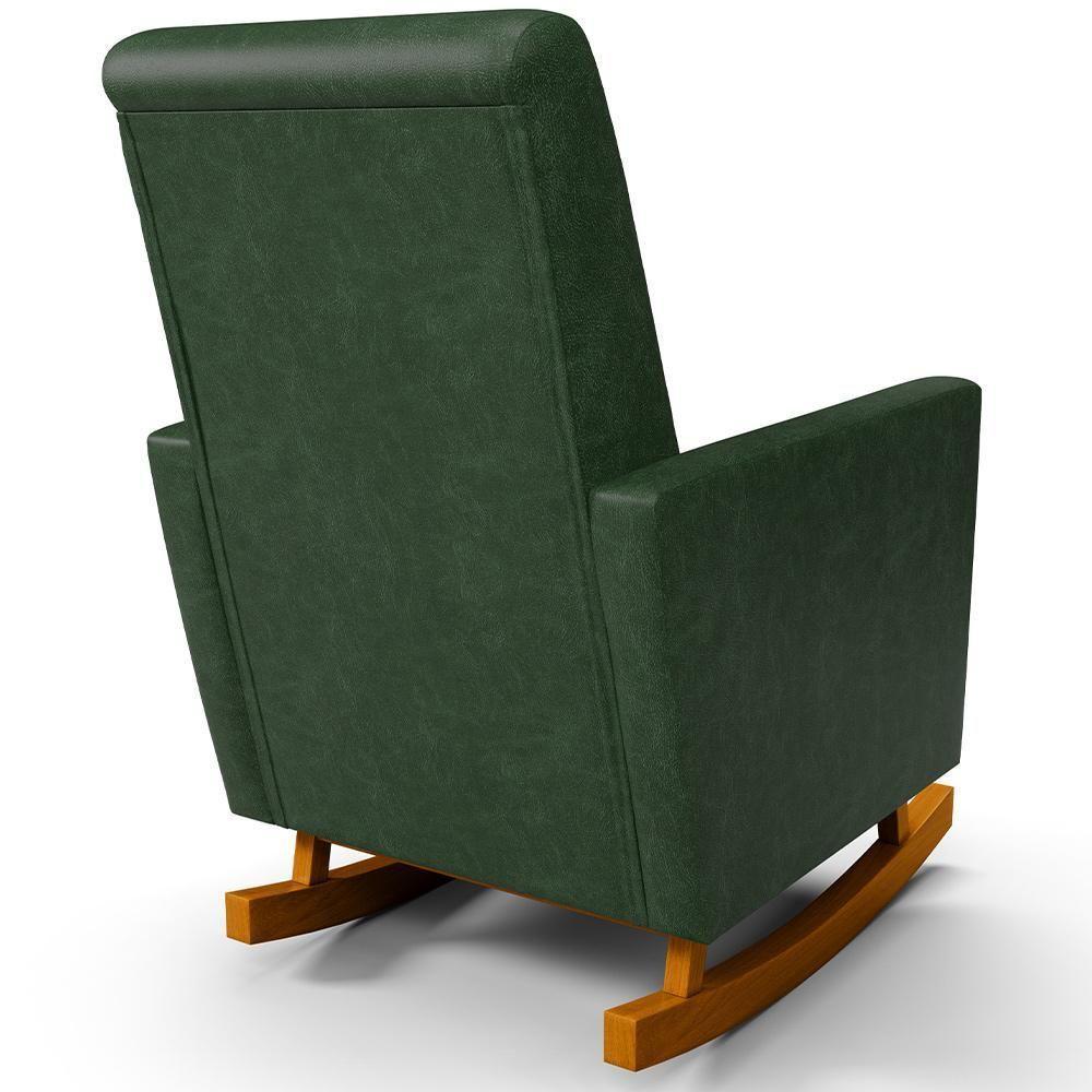 Poltrona De Amamentação Com Balanço Ravena W01 Couríssimo Verde Musgo - Lyam Decor - 2