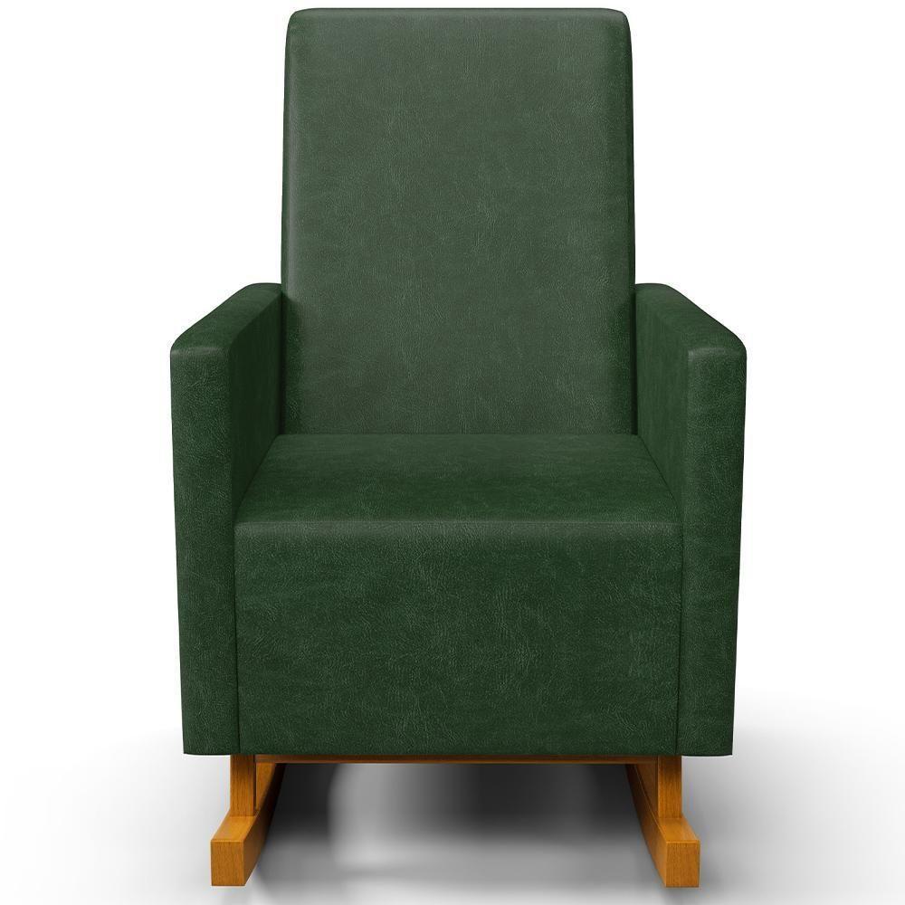 Poltrona De Amamentação Com Balanço Ravena W01 Couríssimo Verde Musgo - Lyam Decor - 3