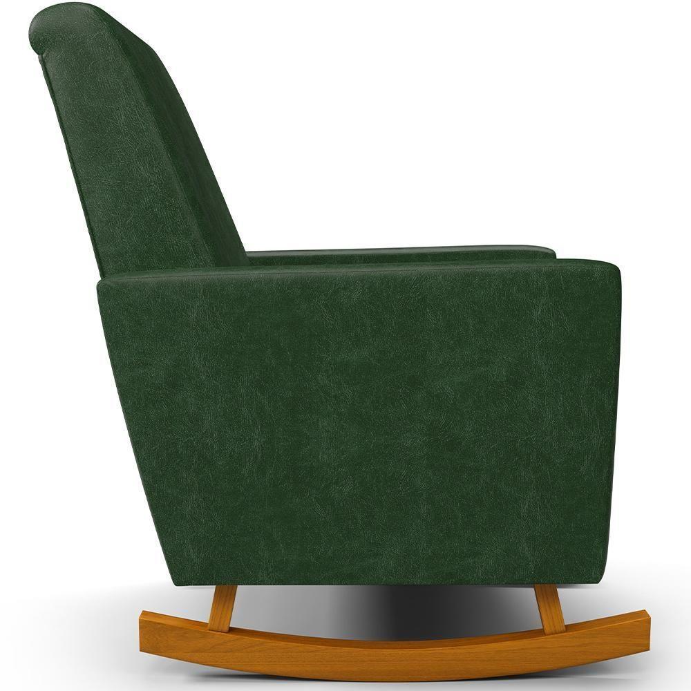 Poltrona De Amamentação Com Balanço Ravena W01 Couríssimo Verde Musgo - Lyam Decor - 4