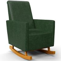 Poltrona De Amamentação Com Balanço Ravena W01 Couríssimo Verde Musgo - Lyam Decor - 1