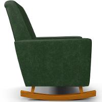 Poltrona De Amamentação Com Balanço Ravena W01 Couríssimo Verde Musgo - Lyam Decor