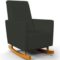 Poltrona De Amamentação Com Balanço Ravena W01 Linho Verde Musgo - Lyam Decor - 1