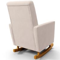 Poltrona De Amamentação Com Balanço Ravena W01 Suede Bege - Lyam Decor