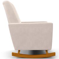 Poltrona De Amamentação Com Balanço Ravena W01 Suede Bege - Lyam Decor - 5