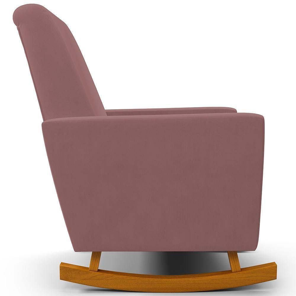 Poltrona De Amamentação Com Balanço Ravena W01 Suede Rosê - Lyam Decor - 2