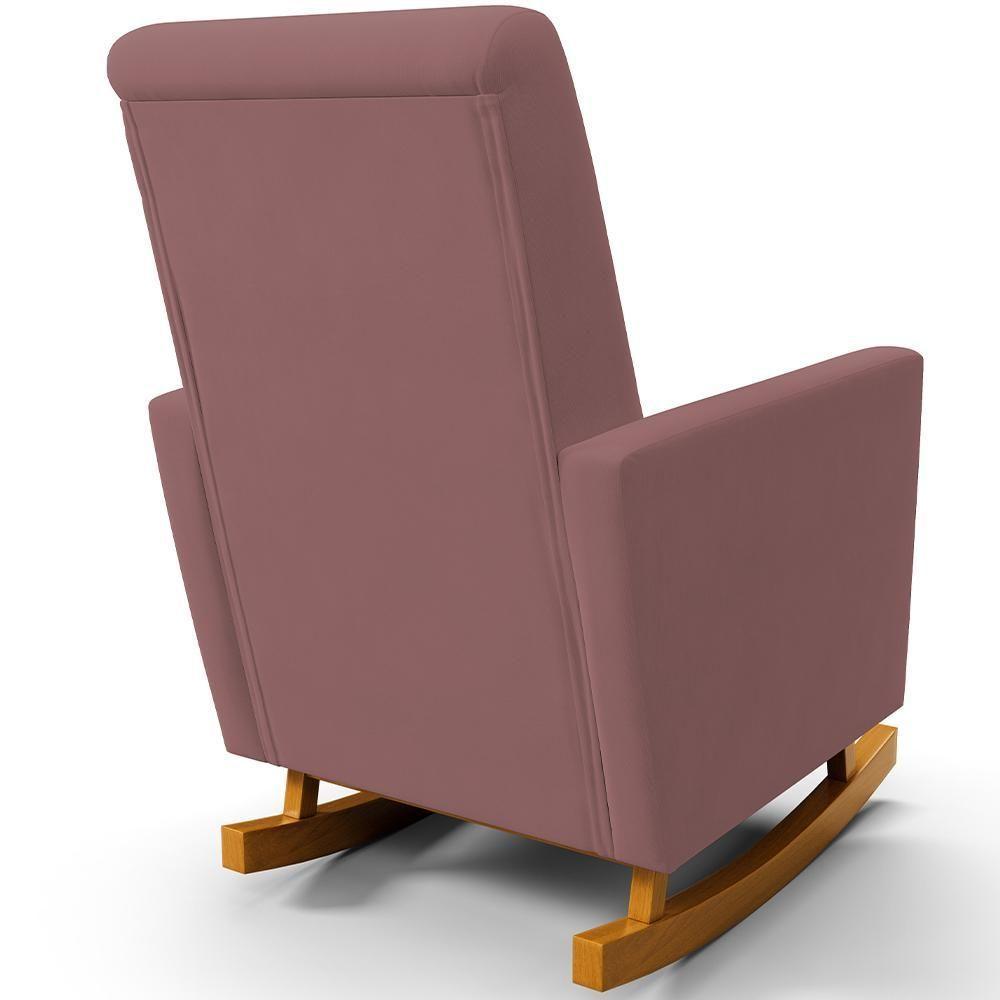 Poltrona De Amamentação Com Balanço Ravena W01 Suede Rosê - Lyam Decor - 4