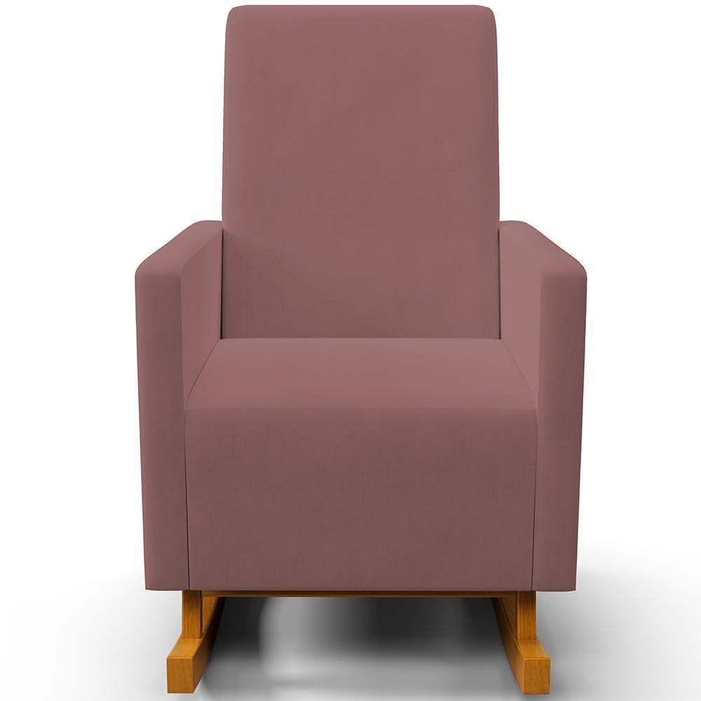 Poltrona De Amamentação Com Balanço Ravena W01 Suede Rosê - Lyam Decor - 5