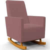 Poltrona De Amamentação Com Balanço Ravena W01 Suede Rosê - Lyam Decor - 1