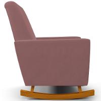 Poltrona De Amamentação Com Balanço Ravena W01 Suede Rosê - Lyam Decor - 2