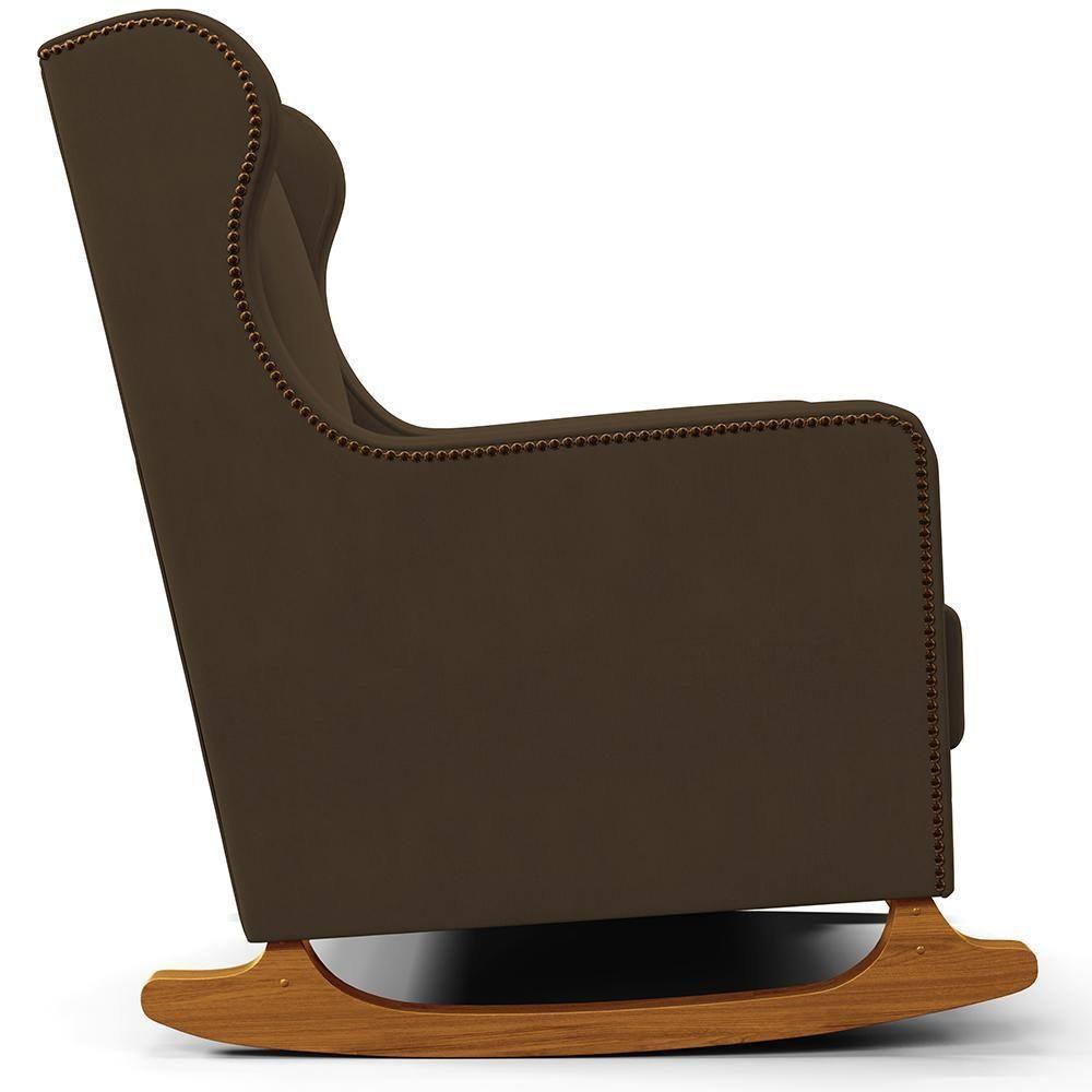 Poltrona De Amamentação Com Balanço Mavie L02 Suede Marrom - Lyam Decor - 2