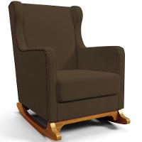 Poltrona De Amamentação Com Balanço Mavie L02 Suede Marrom - Lyam Decor - 1