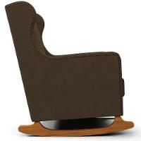 Poltrona De Amamentação Com Balanço Mavie L02 Suede Marrom - Lyam Decor - 2