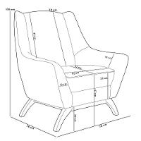 Poltrona Decorativa Fixa Base De Madeira Castanho Juliet D02 Bouclê Creme B-54 - Lyam Decor - 3