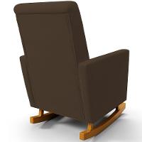 Poltrona De Amamentação Com Balanço E Puff Ravena W01 Suede Marrom - Lyam Decor - 2