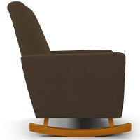 Poltrona De Amamentação Com Balanço E Puff Ravena W01 Suede Marrom - Lyam Decor - 9