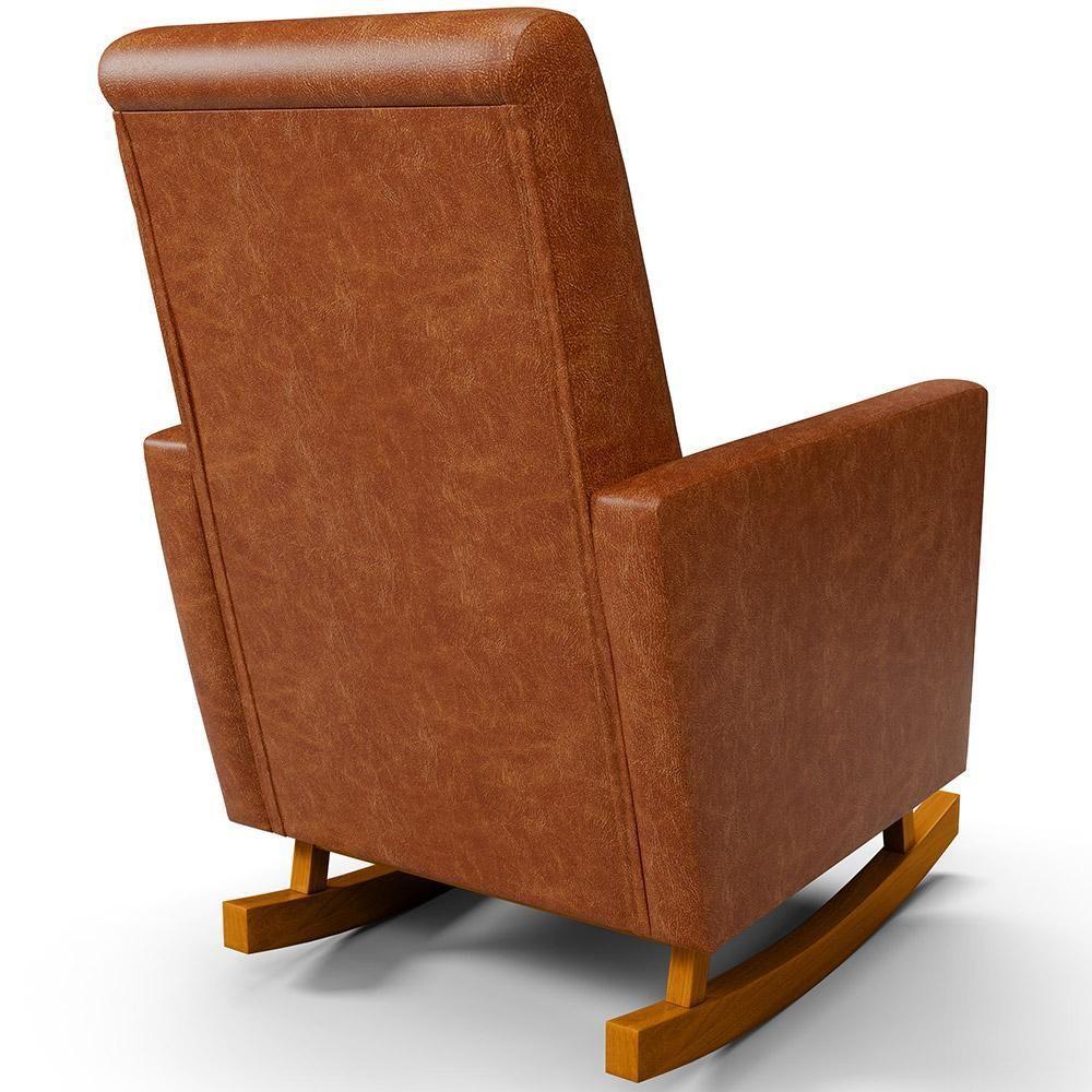 Poltrona De Amamentação Com Balanço Ravena W01 Couríssimo Camel - Lyam Decor - 2