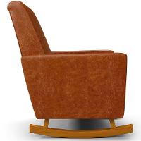 Poltrona De Amamentação Com Balanço Ravena W01 Couríssimo Camel - Lyam Decor