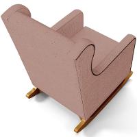 Poltrona De Amamentação Com Balanço Mavie L02 Linho Rosê - Lyam Decor - 2