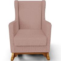 Poltrona De Amamentação Com Balanço Mavie L02 Linho Rosê - Lyam Decor - 5