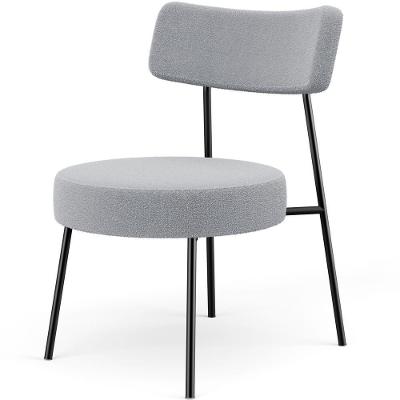 Poltrona Decorativa Londres L02 Para Sala De Estar Bouclé Cinza Lyam Decor